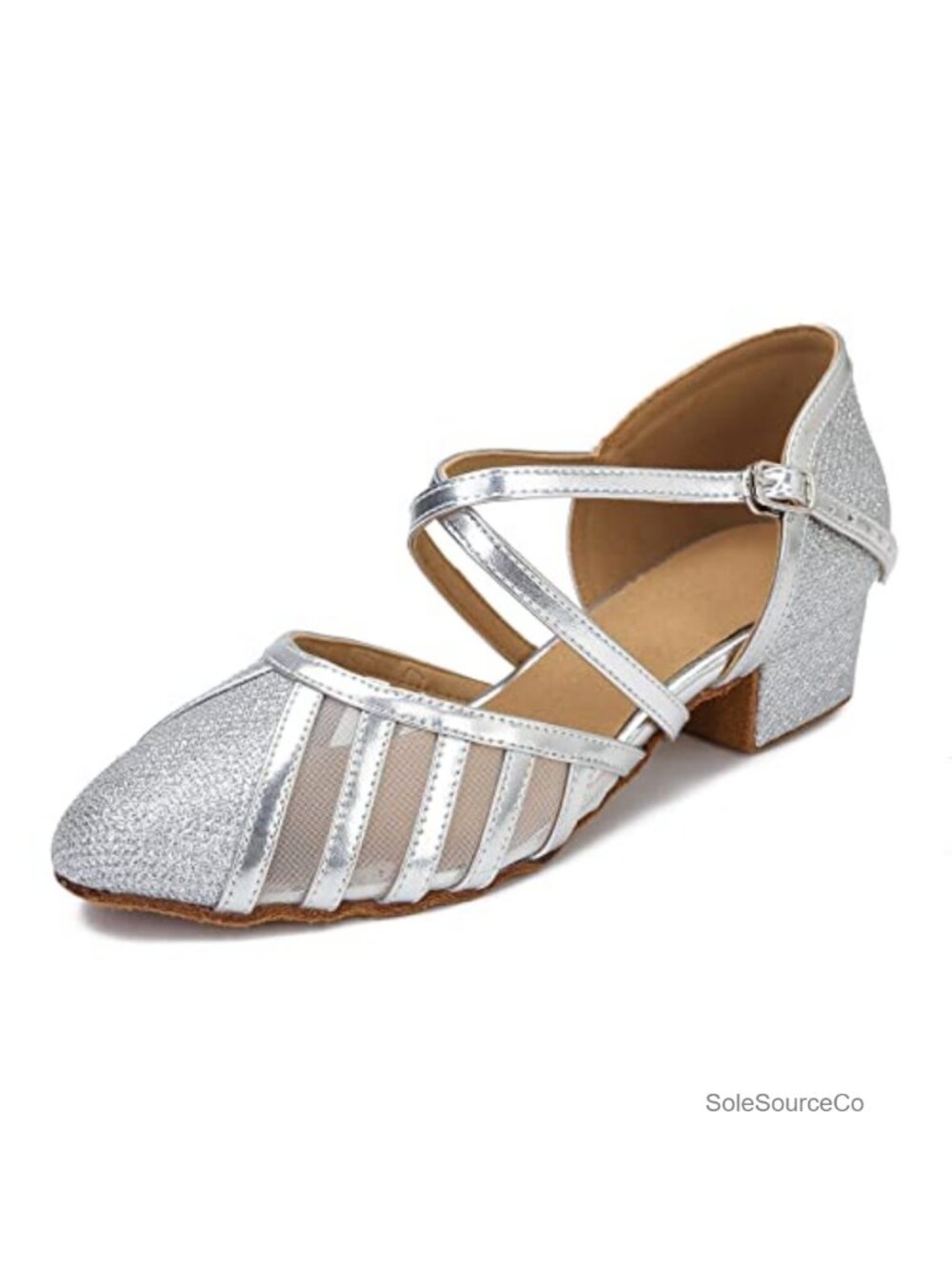 Low Heel Ballroom Dance Shoes Women Latin Salsa Wedding Practice Closed Toe